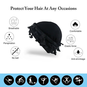 Burr Trim Twisted Tail Fringe Cotton Bandana Hat