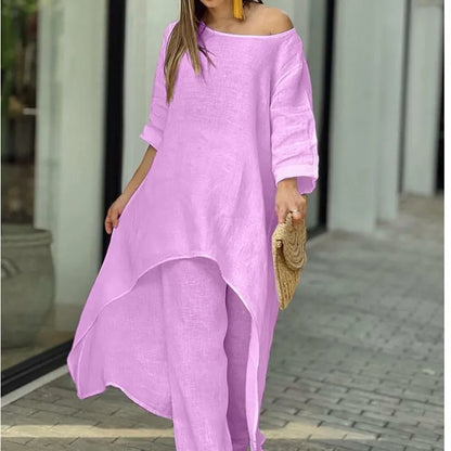 Cotton Linen Casual 2 Piece Set