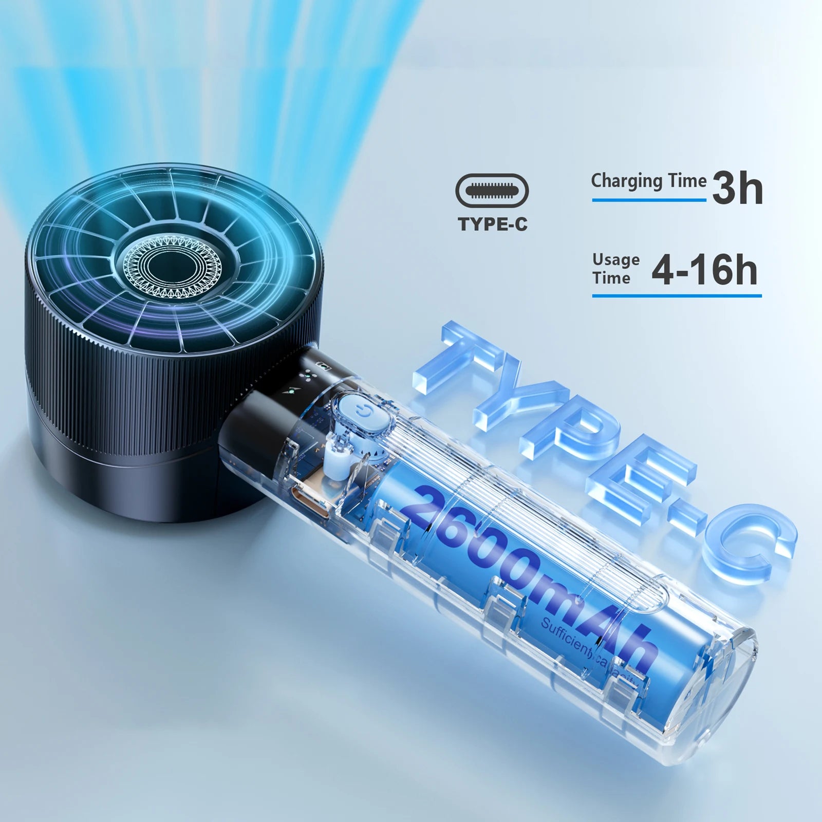 Portable Mini Handheld 4-Speed Neck Fan