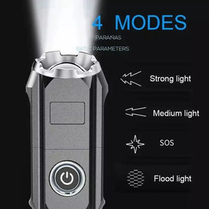 High Power Portable Telescopic Focusing Flashlight