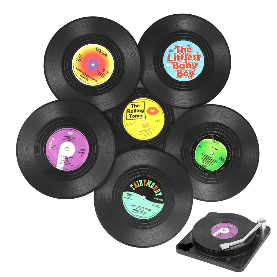 Coaster Vinyl Record Disk Coasters With Player Holder