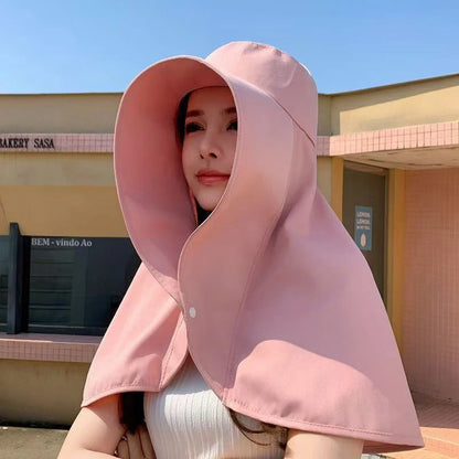 Large Shawl UV Neck Protection Oversized Hat