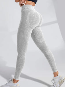 Seamless High Waist Hip Lifting Sand Washed Leggings