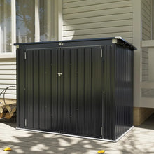 80 Cu. Ft Outdoor Trash Can Storage Shed w/Lockable Doors & Waterproof Lid Chain