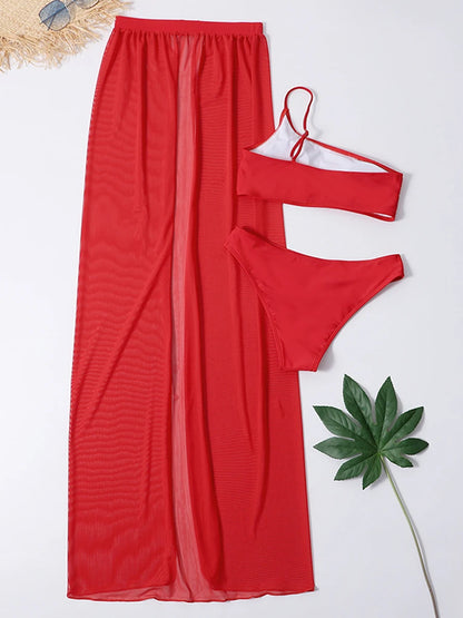 3Pce One Shoulder Bikini