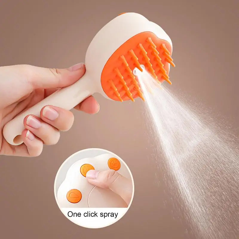 Steamy Electric Cat Brush With Steam Spray For Massage