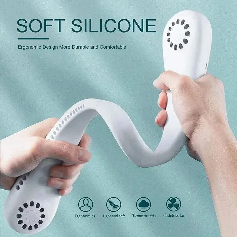 Long Life Mini Neck Mounted Portable Bladeless 3 Speed Fan fans