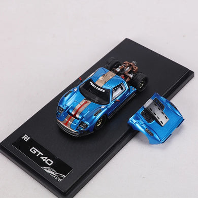1:64 GT40 Openable Magnetic Engine Cover Alloy Model Car