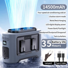 Socoolfan 14500mAh Portable Waist Hanging Dual Air Vents Fan