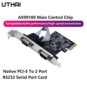 UTHAI Pcie To Two Serial Ports RS232 Interface Industrial Control Computer Expansion Card