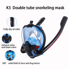 Double Tube Silicone Full Dry Diving Mask