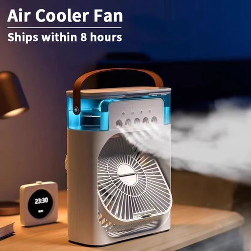 3 In 1 Small Air Cooler LED Night Light Portable Humidifier