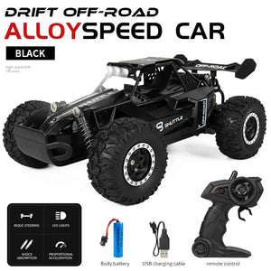 1:16 2WD Car with LED Light 2.4G 20KM/H High Speed Off-Road Climbing Remote Control Car