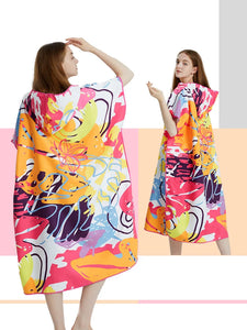 Quick-Dry Towel Microfiber Hooded Poncho