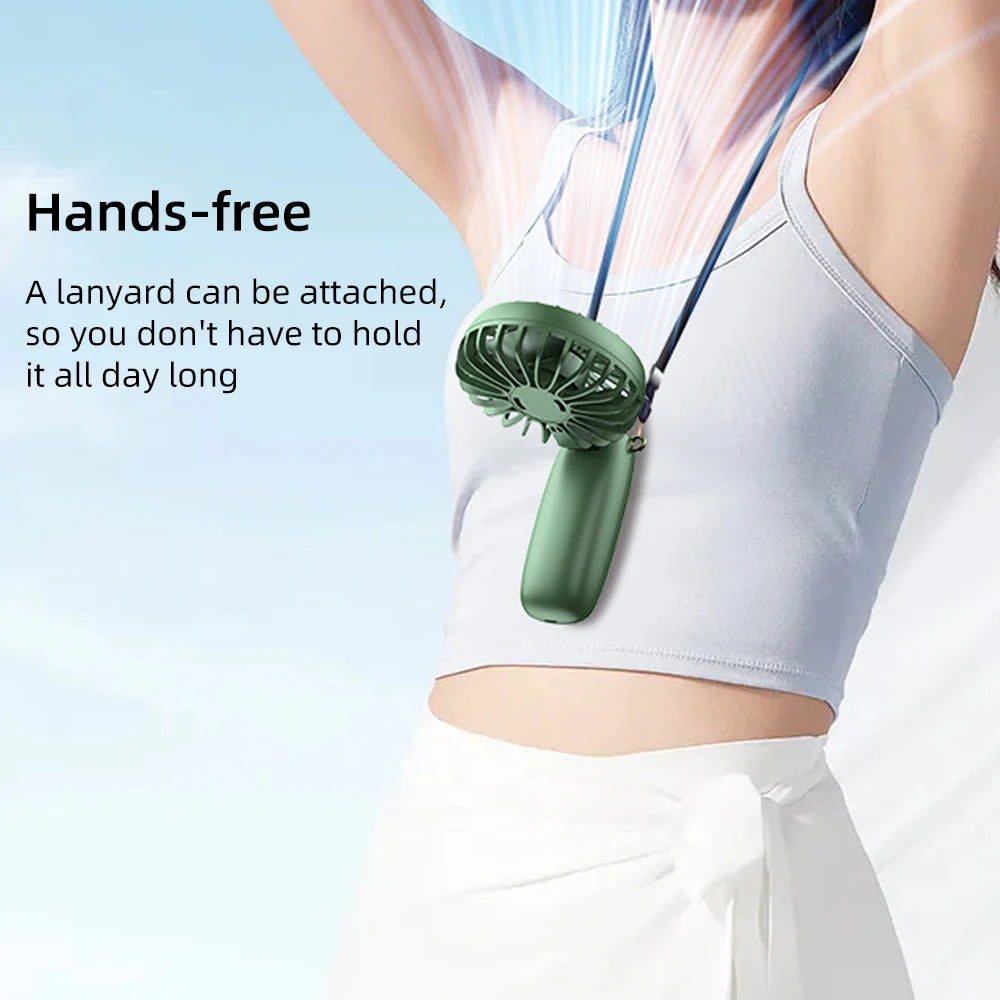 2PCS  Mini Handheld 6 Speed Rechargeable Fan with Phone Stand