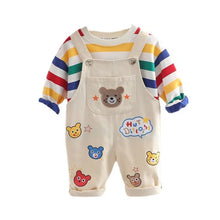 Half-sleeve Top and Overalls 2Pcs Set