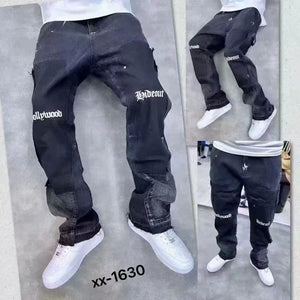 Distressed Vibe Bell Bottom Clean Fit Woodworking Jeans