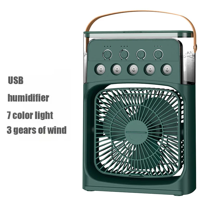 3 In 1 Small Fan Air Conditioner LED Night Light