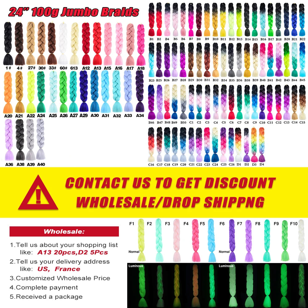 Synthetic Crochet Pre Stretched Jumbo Braids