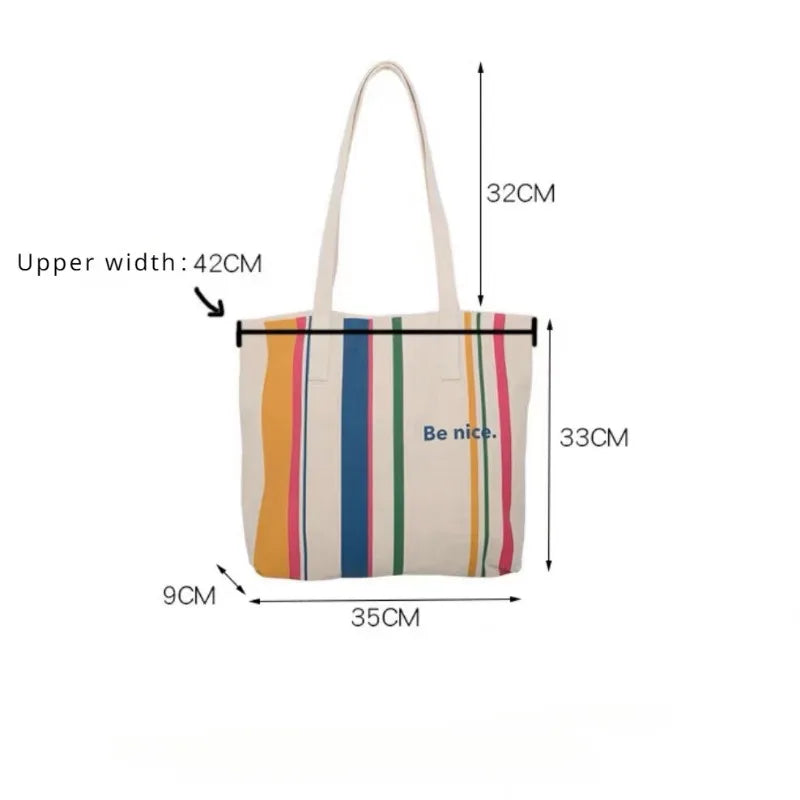 Simple Line One Shoulder Canvas Bag