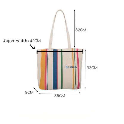 Simple Line One Shoulder Canvas Bag