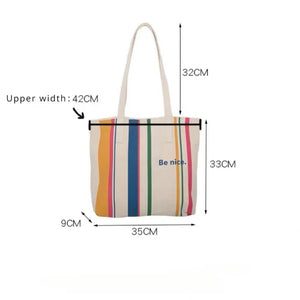 Simple Line One Shoulder Canvas Bag