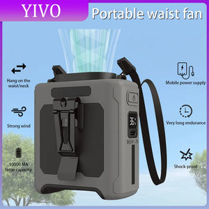 10000mAh Waist Fan with 5 Speeds & Light