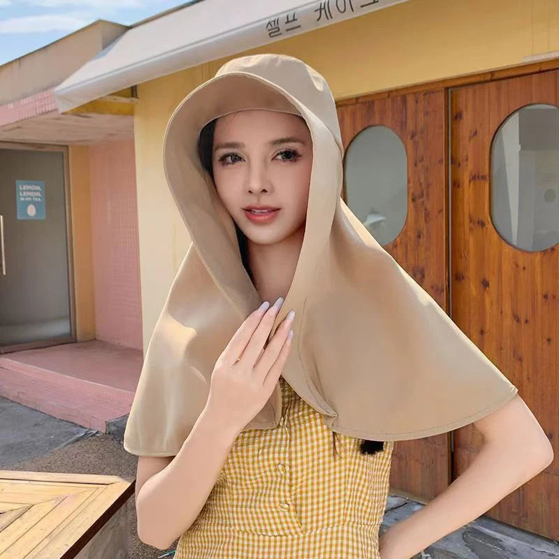 Large Shawl UV Neck Protection Oversized Hat