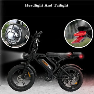 TAMOBYKE V20 Electric Bike with 1500W Motor 31.5MPH 48V18.2Ah Battery, 60-Mile Range