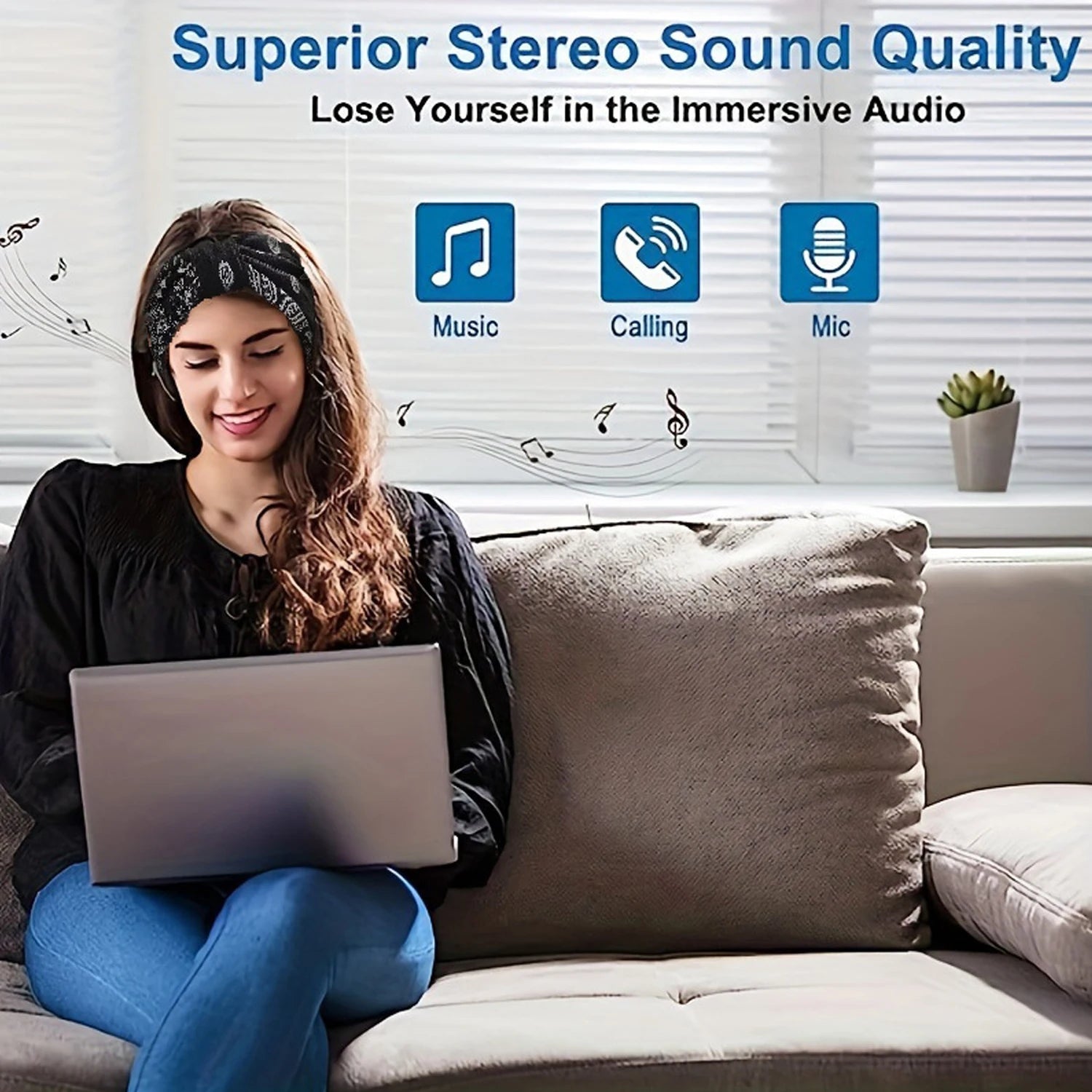 Wireless Bluetooth Headband Headphones with Microphone