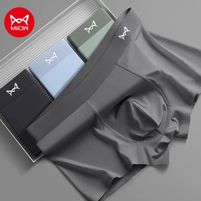 MiiOW 3Pcs Ice Silk Antibacterial Boxers