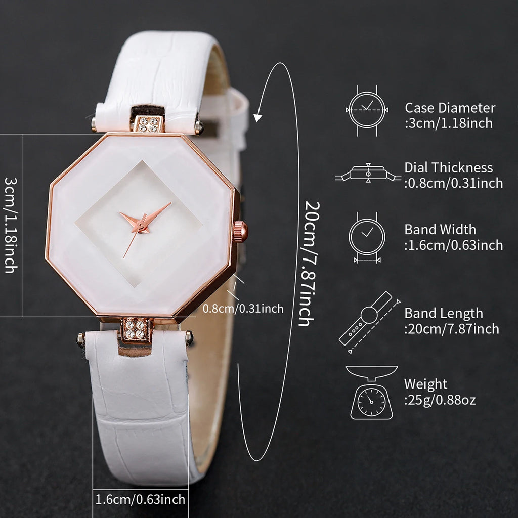 2PCS Fashion Watch & Pearl Bracelet Set (Without Box）