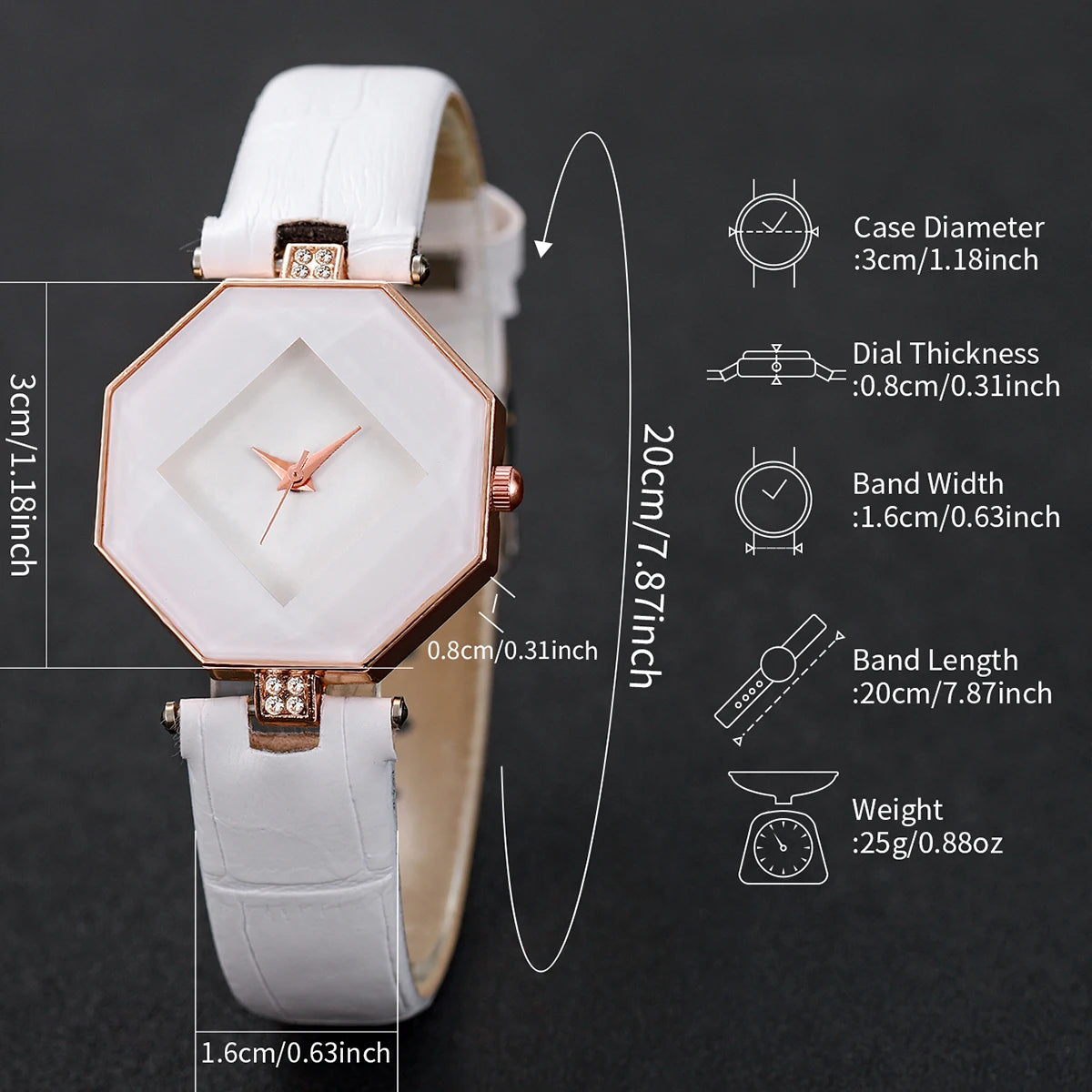 2PCS Fashion Watch & Pearl Bracelet Set (Without Box）