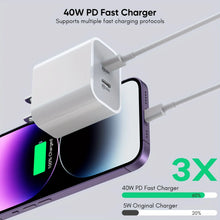 10FT Fast 20W Dual Port USB C Charging Block with Extra Long USB C to C Charging Cable