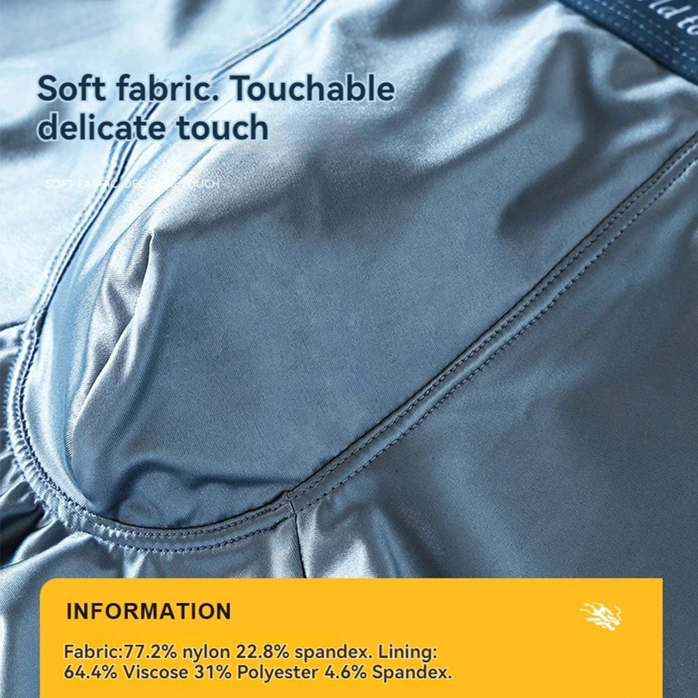 3PCS Satin-like Smooth Cool Solid Boxers