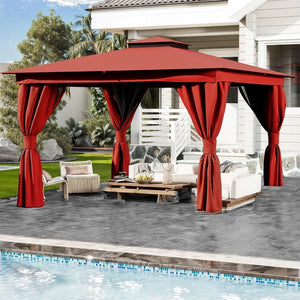 Wine Red 10'x13' Outdoor Heavy Duty Gazebo