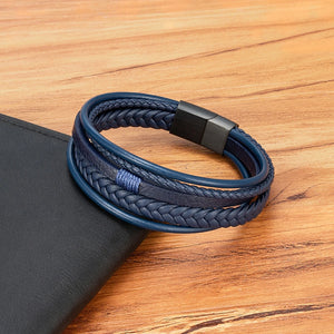 XQNI Hand-Woven Leather Multilayer Bracelet