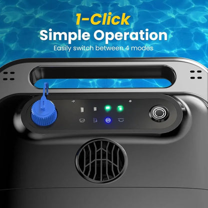Robotic Pool Cleaner Powerful Wall-Climbing with Scrubber Brushes & Smart Path Navigation
