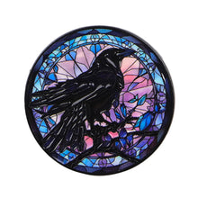 Crow Enameled Round Broch Lapel Pins
