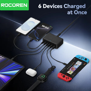 Rocoren USB 100W GaN Charger 6-ports