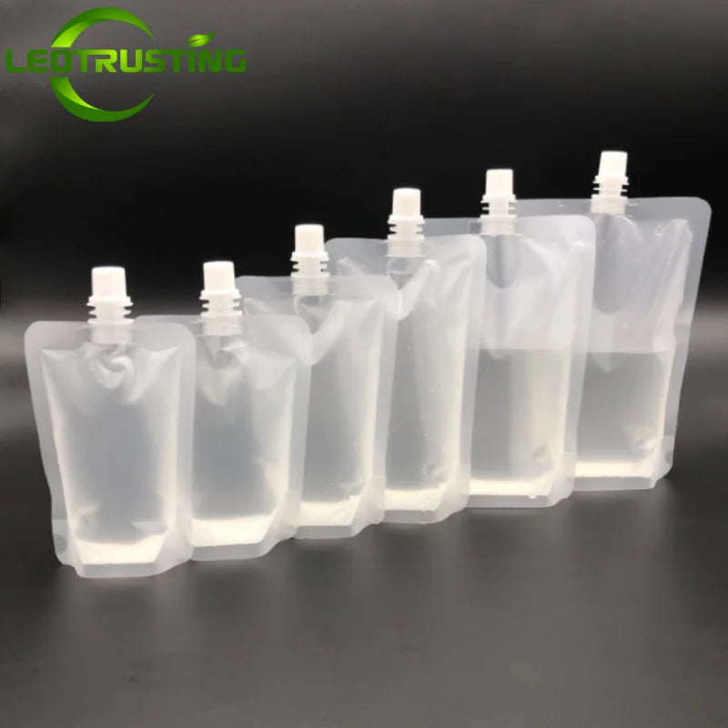 100PCS 30ML~500ML Stand-up Frosted Plastic Suction Nozzle Bag