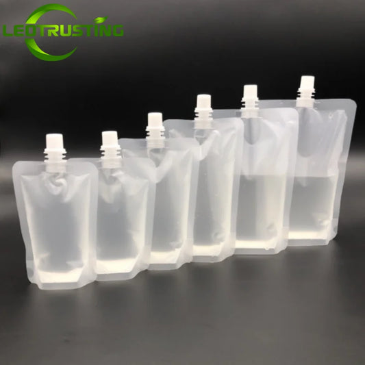 100PCS 30ML~500ML Stand-up Frosted Plastic Suction Nozzle Bag
