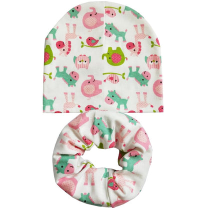 Cartoon Dinosaur Baby Head Scarf Hat Set