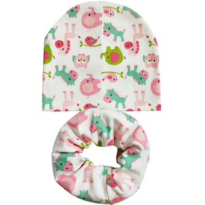 Cartoon Dinosaur Baby Head Scarf Hat Set