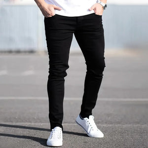Pure Color Stretch Skinny Jeans