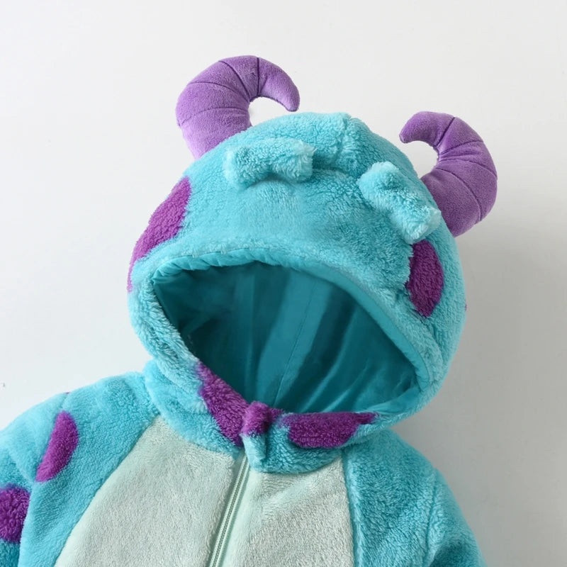 Lioraitiin Baby Fleece Hooded  Jumpsuit