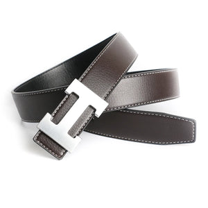 Designer Pin Buckle Genuine Leather H Belt
