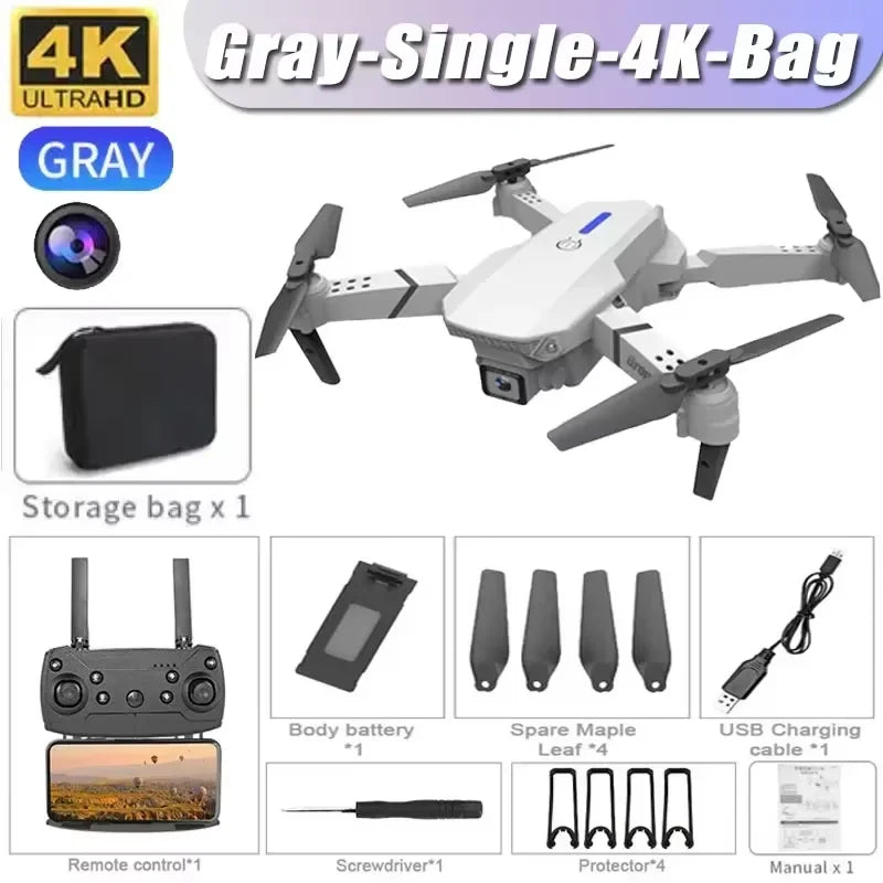 E88 4K Wide-Angle HD 1080P Camera WiFi FPV Height Hold Foldable RC Drone