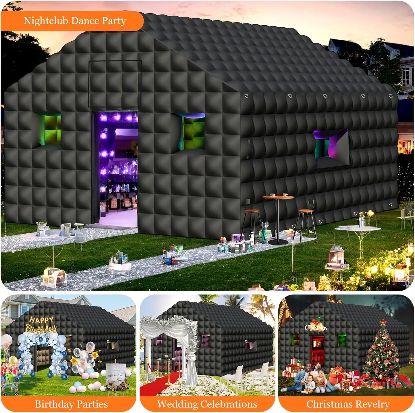 20ft Inflatable Nightclub Tent with 2 Doors and Logo Area
