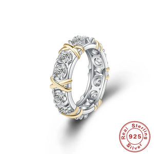 925 Sterling Silver Separation Inlaid Zircon Ring